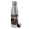 Metallic water bottle, stainless steel, 750ml