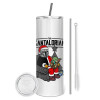 Tumbler stainless steel 600ml, with metal straw & cleaning brush