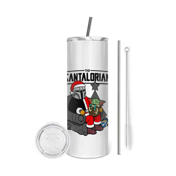 Star Wars Santalorian, Eco friendly stainless steel tumbler 600ml, with metal straw & cleaning brush