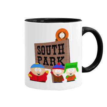 South Park, Κούπα χρωματιστή μαύρη, κεραμική, 330ml