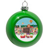 Green Christmas tree ornament bauble 8cm