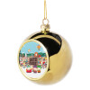 Golden Christmas tree ball ornament 8cm