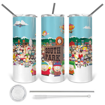 South Park, 360 Eco friendly stainless steel tumbler 600ml, with metal straw & cleaning brush