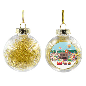 South Park, Transparent Christmas tree ball ornament with gold filling 8cm