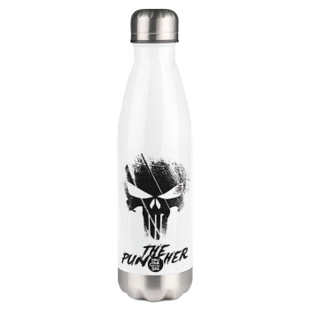 The punisher, Metal mug thermos White (Stainless steel), double wall, 500ml