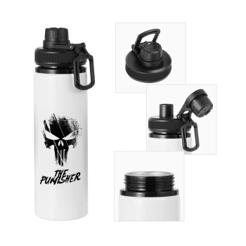 The punisher, Metal water bottle with safety cap, aluminum 850ml
