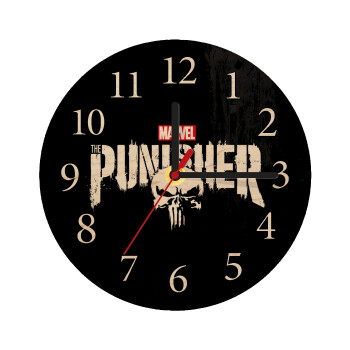 The punisher, Ρολόι τοίχου ξύλινο plywood (20cm)