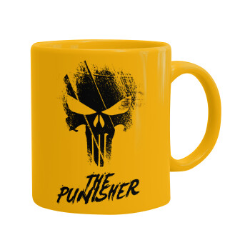 The punisher, Ceramic coffee mug yellow, 330ml (1pcs)