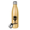 Glitter gold stainless steel thermos bottle, double-walled, 500ml