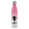 Metal mug thermos Pink/White (Stainless steel), double wall, 500ml