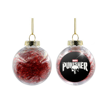 The punisher, Transparent Christmas tree ball ornament with red filling 8cm