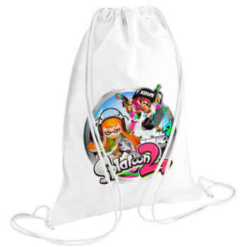 Splatoon 2, Backpack pouch GYMBAG white (28x40cm)