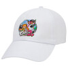 Adult Baseball Cap White 5-panel (POLYESTER, ADULT, UNISEX, ONE SIZE)