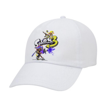 Splatoon 3, Adult Baseball Cap White 5-panel (POLYESTER, ADULT, UNISEX, ONE SIZE)