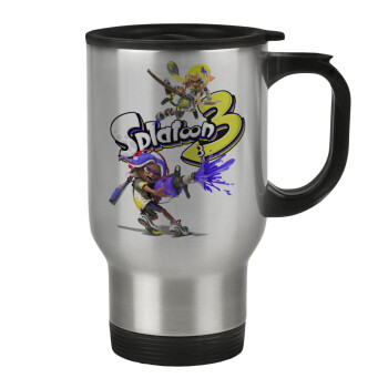 Splatoon 3, Stainless steel travel mug with lid, double wall 450ml