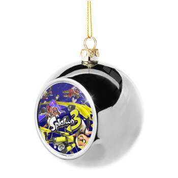 Splatoon 3, Silver 8cm Christmas tree ball ornament