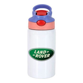 Land Rover, Children's hot water bottle, stainless steel, with safety straw, pink/purple (350ml)