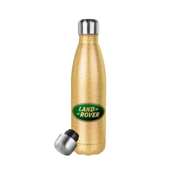 Land Rover, Glitter gold stainless steel thermos bottle, double-walled, 500ml