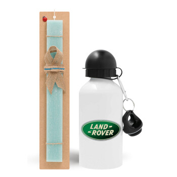 Land Rover, Easter Set, metallic aluminum water bottle (500ml) & scented flat candle (30cm) (TURQUOISE)