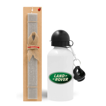 Land Rover, Easter Set, metallic aluminum water bottle (500ml) & aromatic flat Easter candle (30cm) (GRAY)