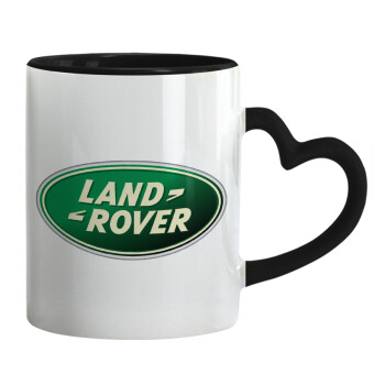 Land Rover, Κούπα καρδιά χερούλι μαύρη, κεραμική, 330ml