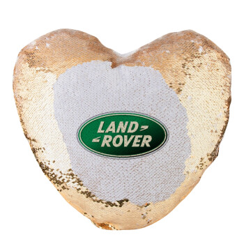 Land Rover, Μαξιλάρι καναπέ καρδιά Μαγικό Χρυσό με πούλιες 40x40cm περιέχεται το  γέμισμα