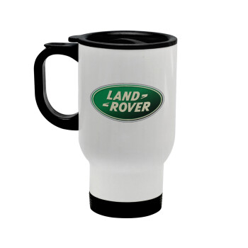 Land Rover, Stainless steel travel mug with lid, double wall white 450ml