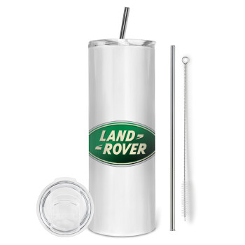 Land Rover, Eco friendly ποτήρι θερμό (tumbler) από ανοξείδωτο ατσάλι 600ml, με μεταλλικό καλαμάκι & βούρτσα καθαρισμού