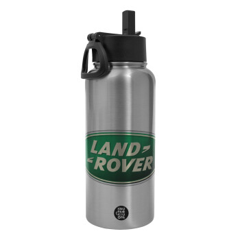 Land Rover, Metal mug thermo Silver with Straw and Spout Lid (Stainless steel), double wall, 950ml