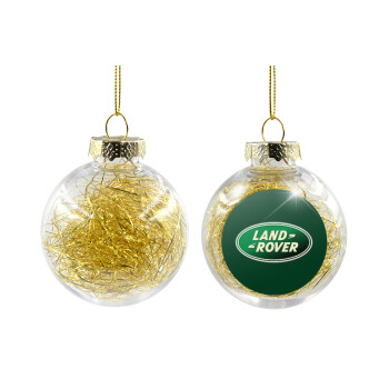 Land Rover, Transparent Christmas tree ball ornament with gold filling 8cm