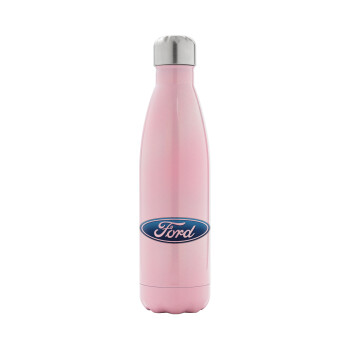 Ford, Metal mug thermos Pink Iridiscent (Stainless steel), double wall, 500ml
