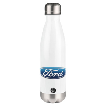 Ford, Metal mug thermos White (Stainless steel), double wall, 500ml