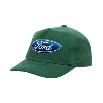 Ford, Καπέλο παιδικό Baseball, 100% Βαμβακερό Drill, ΠΡΑΣΙΝΟ (ΒΑΜΒΑΚΕΡΟ, ΠΑΙΔΙΚΟ, ONE SIZE)