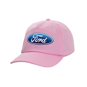 Ford, Καπέλο παιδικό casual μπειζμπολ, 100% Βαμβακερό Twill, ΡΟΖ (ΒΑΜΒΑΚΕΡΟ, ΠΑΙΔΙΚΟ, ONE SIZE)