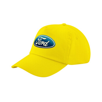 Ford, Child's Baseball Cap, 100% Cotton Twill, Yellow (COTTON, CHILD, UNISEX, ONE SIZE)