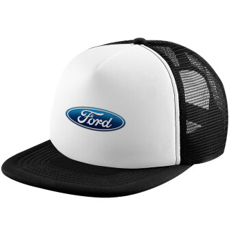 Ford, Καπέλο παιδικό Soft Trucker με Δίχτυ ΜΑΥΡΟ/ΛΕΥΚΟ (POLYESTER, ΠΑΙΔΙΚΟ, ONE SIZE)