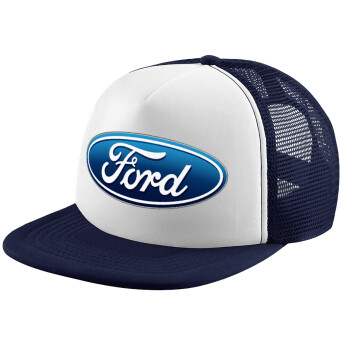 Ford, Καπέλο παιδικό Soft Trucker με Δίχτυ ΜΠΛΕ ΣΚΟΥΡΟ/ΛΕΥΚΟ (POLYESTER, ΠΑΙΔΙΚΟ, ONE SIZE)