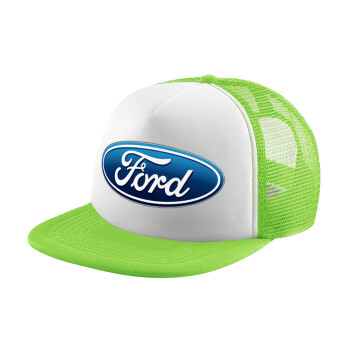 Ford, Καπέλο παιδικό Soft Trucker με Δίχτυ ΠΡΑΣΙΝΟ/ΛΕΥΚΟ (POLYESTER, ΠΑΙΔΙΚΟ, ONE SIZE)