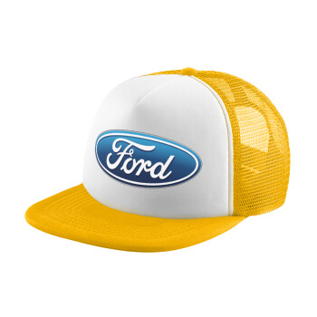 Ford, Καπέλο Ενηλίκων Soft Trucker με Δίχτυ Κίτρινο/White (POLYESTER, ΕΝΗΛΙΚΩΝ, UNISEX, ONE SIZE)