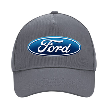 Ford, Ultimate Adult Hat Grey, (100% COTTON DRILL, ADULT, UNISEX, ONE SIZE)