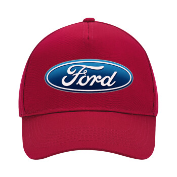 Ford, Adult Ultimate Hat RED, (100% COTTON DRILL, ADULT, UNISEX, ONE SIZE)