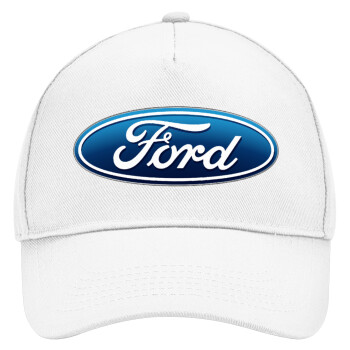 Ford, Καπέλο Ενηλίκων Baseball, Drill, Λευκό (100% ΒΑΜΒΑΚΕΡΟ, ΕΝΗΛΙΚΩΝ, UNISEX, ONE SIZE)