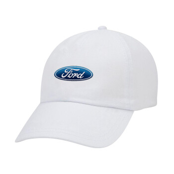 Ford, Καπέλο Ενηλίκων Baseball Λευκό 5-φύλλο (POLYESTER, ΕΝΗΛΙΚΩΝ, UNISEX, ONE SIZE)