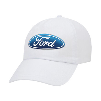 Ford, Καπέλο Ενηλίκων Baseball Λευκό 5-φύλλο (POLYESTER, ΕΝΗΛΙΚΩΝ, UNISEX, ONE SIZE)