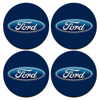 Ford, ΣΕΤ 4 Σουβέρ ξύλινα στρογγυλά (9cm)