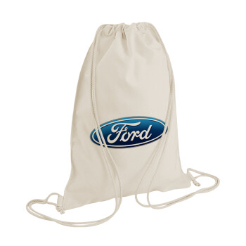 Ford, Τσάντα πλάτης πουγκί GYMBAG natural (28x40cm)