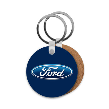 Ford, Μπρελόκ Ξύλινο στρογγυλό MDF Φ5cm