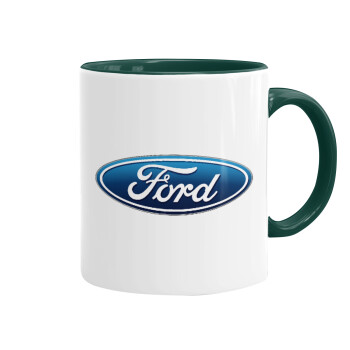 Ford, Κούπα χρωματιστή πράσινη, κεραμική, 330ml