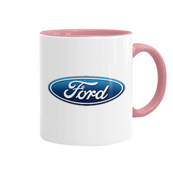 Ford, Κούπα χρωματιστή ροζ, κεραμική, 330ml