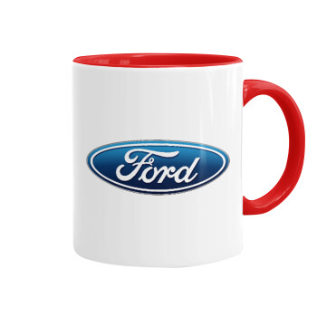 Ford, Κούπα χρωματιστή κόκκινη, κεραμική, 330ml